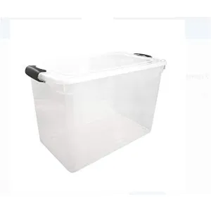 112QT Latching Clear Storage Container with Gray Handles