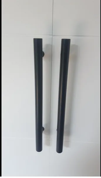 12"  Black Door Double Handles