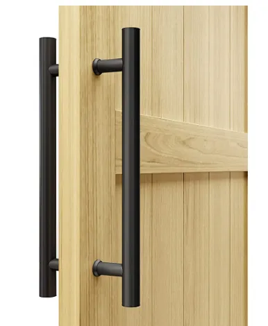 12"  Black Door Double Handles