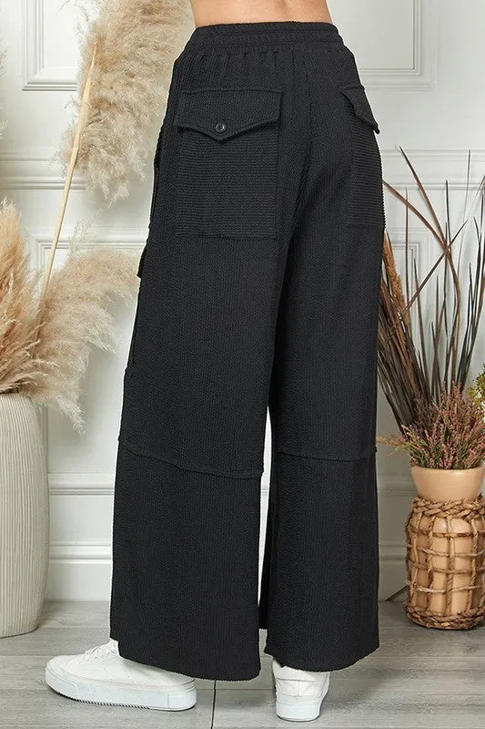 BLM101 - BLACK WIDE LEG PANTS