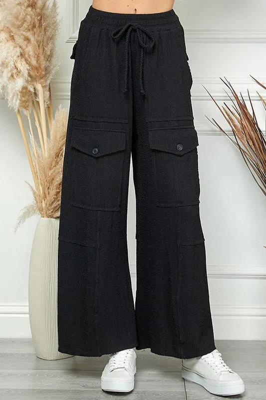 BLM101 - BLACK WIDE LEG PANTS