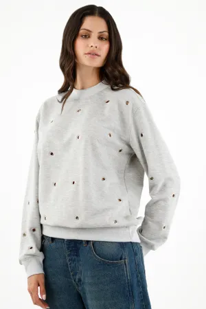 Buzo oversize gris para mujer