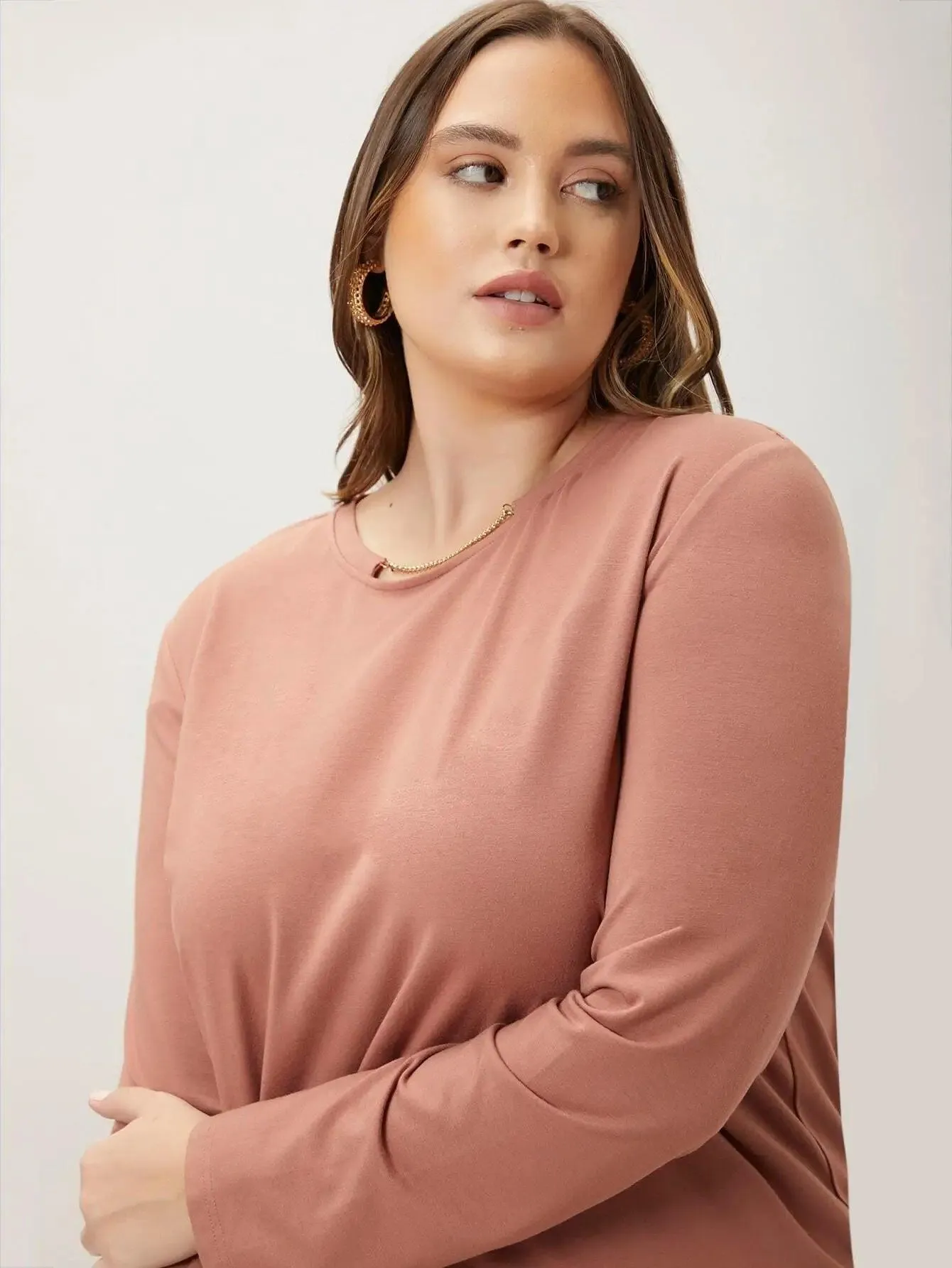 Camisa de Manga Longa De Viscose Plus Size - Hazel