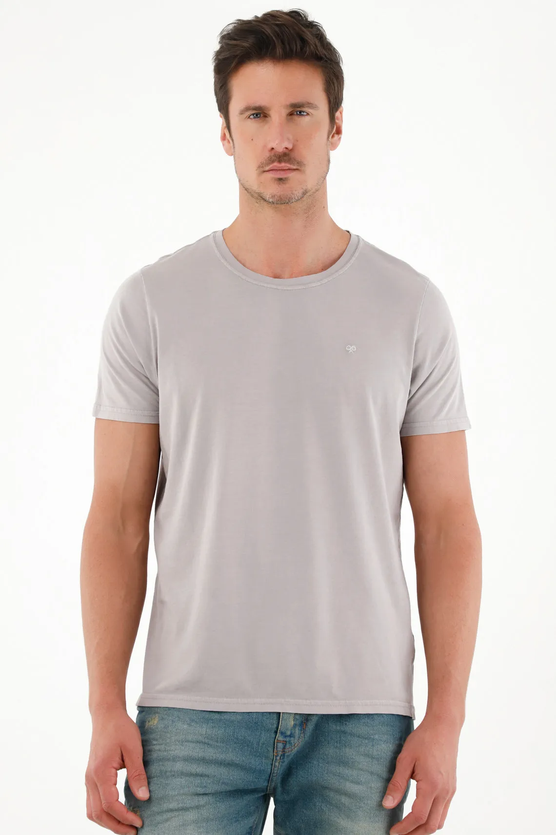 Camiseta gris overdye para hombre