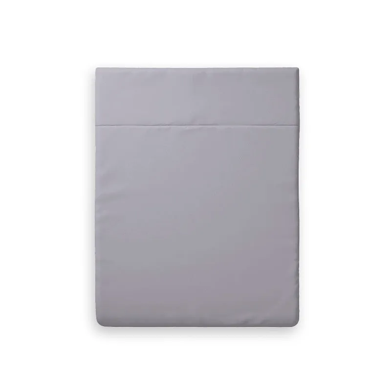 Drap plat satin de coton - Gris clair