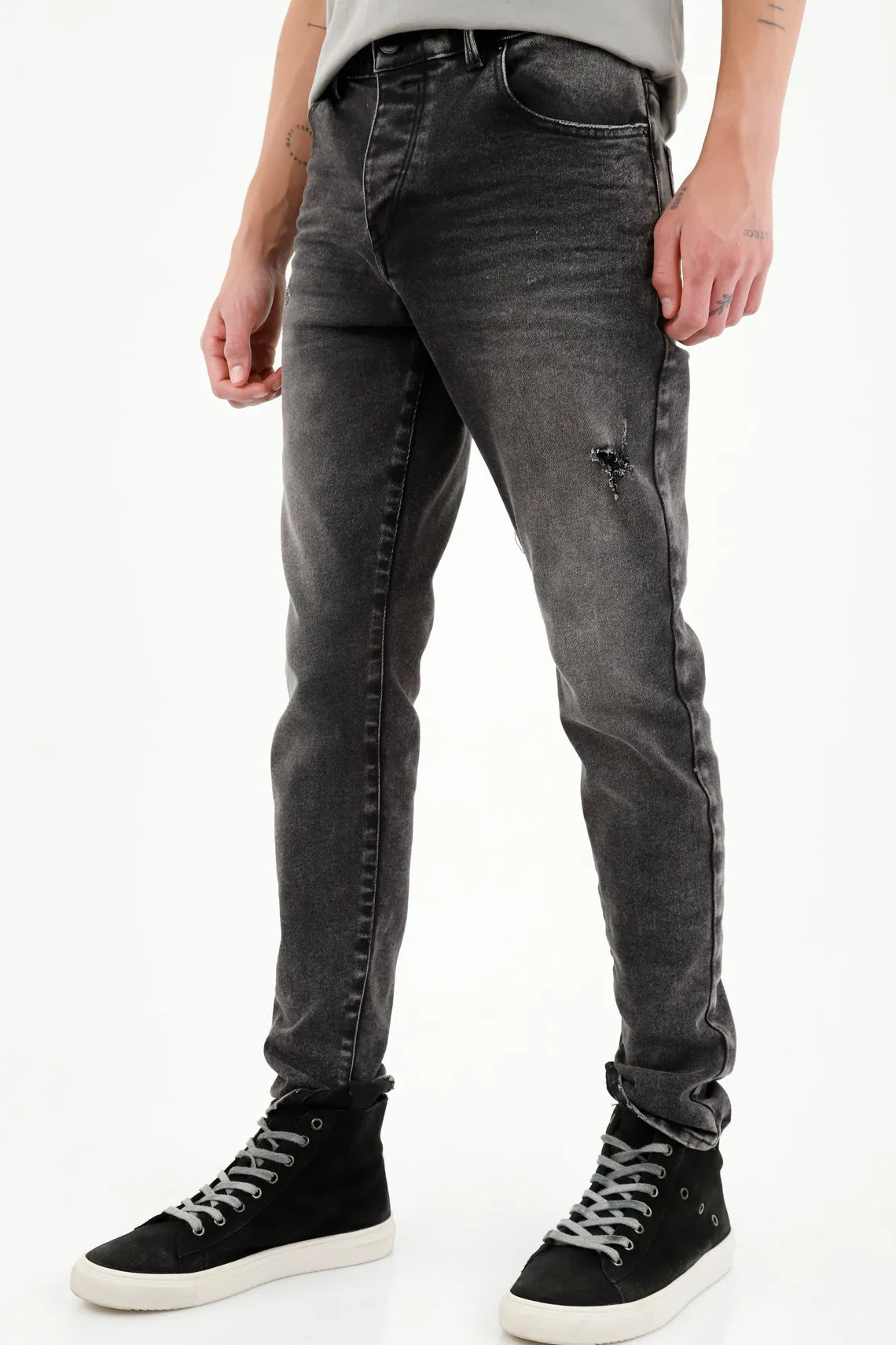 Jean azul Skinny con rotos para hombre