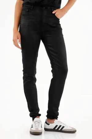 Jean Jegging tiro alto black denim para mujer