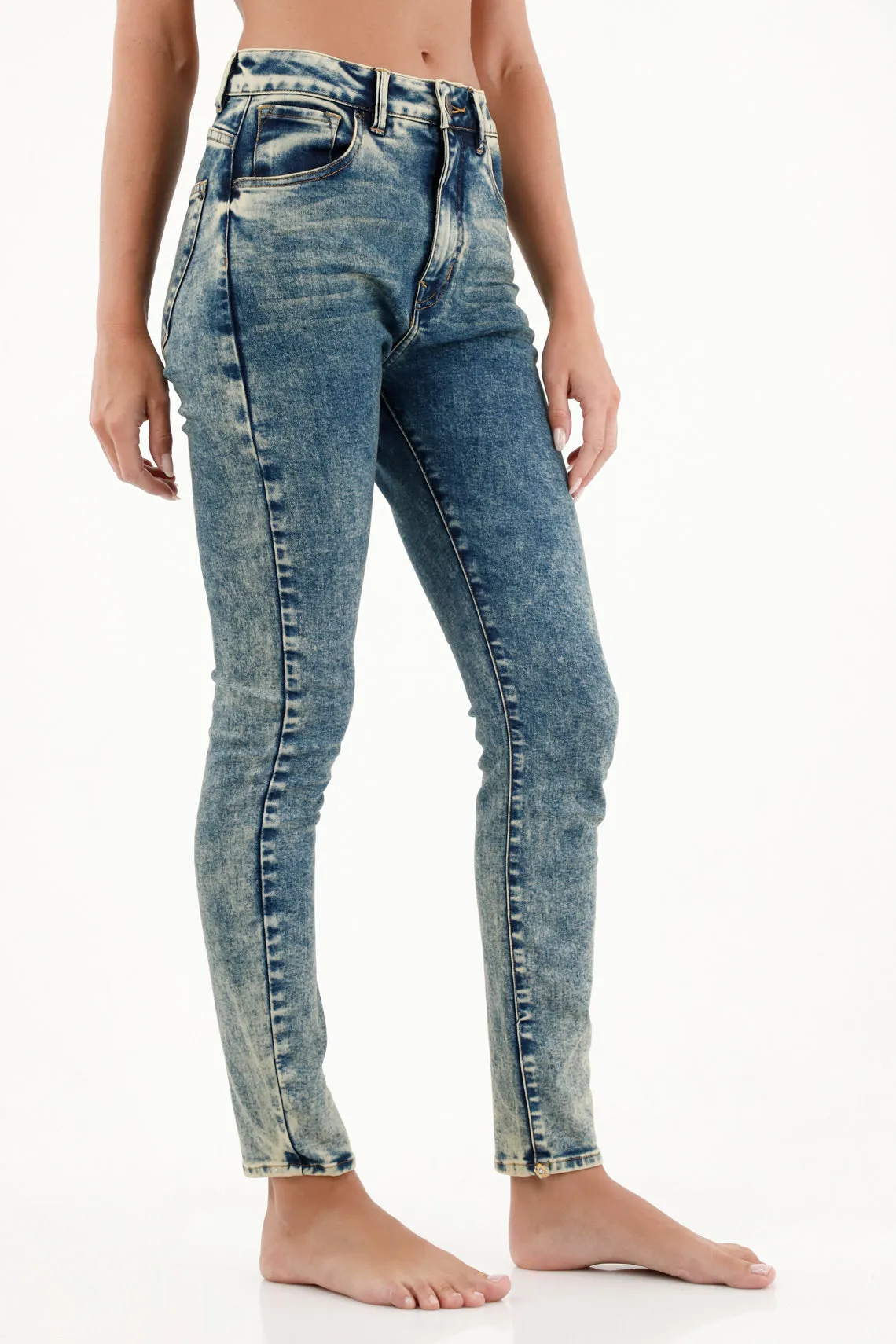 Jean Jegging tiro alto con dirty para mujer