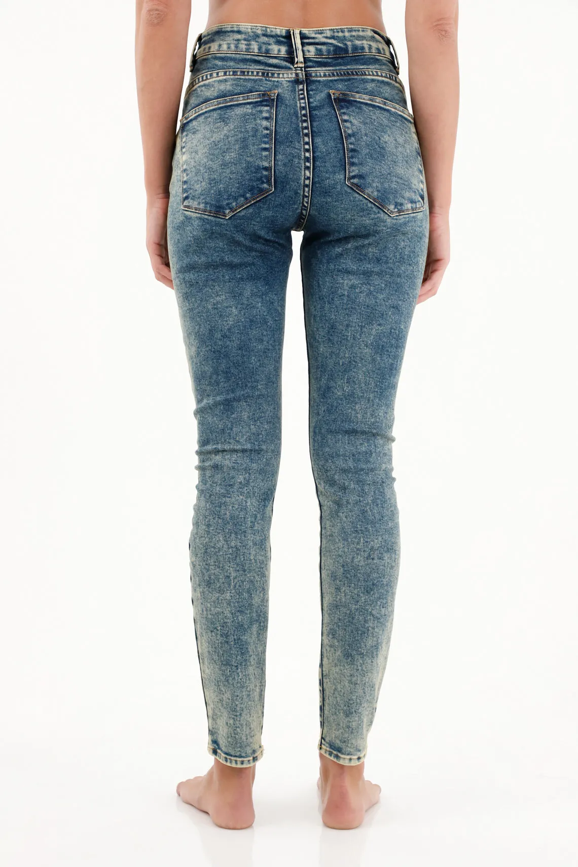 Jean Jegging tiro alto con dirty para mujer