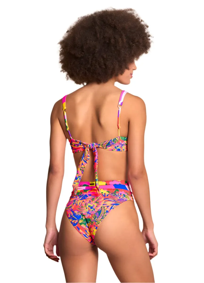 Maaji Crayonflower Suzy Babe High Rise/High Leg Bikini Bottom