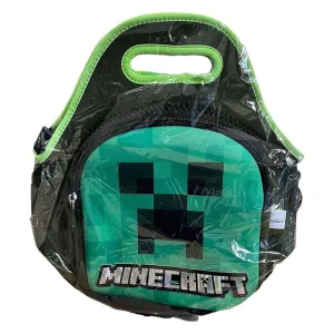 New Arrival Siglo 21 Lonchera Negra Contorno Verde Creeper Minecraft