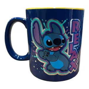 New Arrival Siglo 21 Taza Azul Con Amarillo Stitch Relax Lilo & Stitch