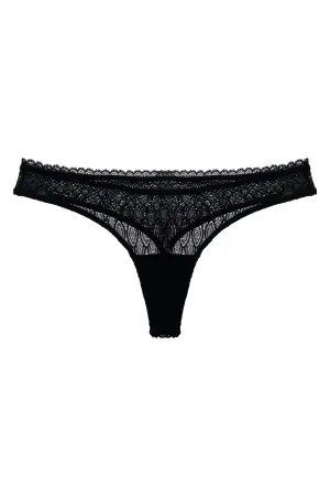 Panty negro en encaje para mujer