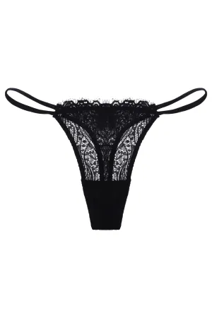 Panty negro tipo tanga para mujer