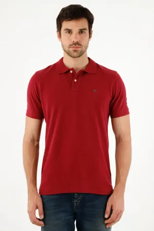 Polo roja con raqueta multicolor para hombre